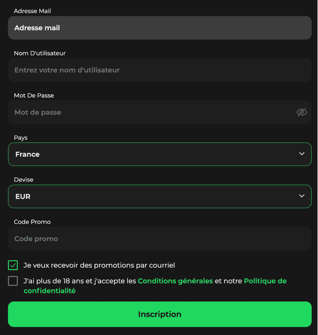 S’inscrire Betify casino
